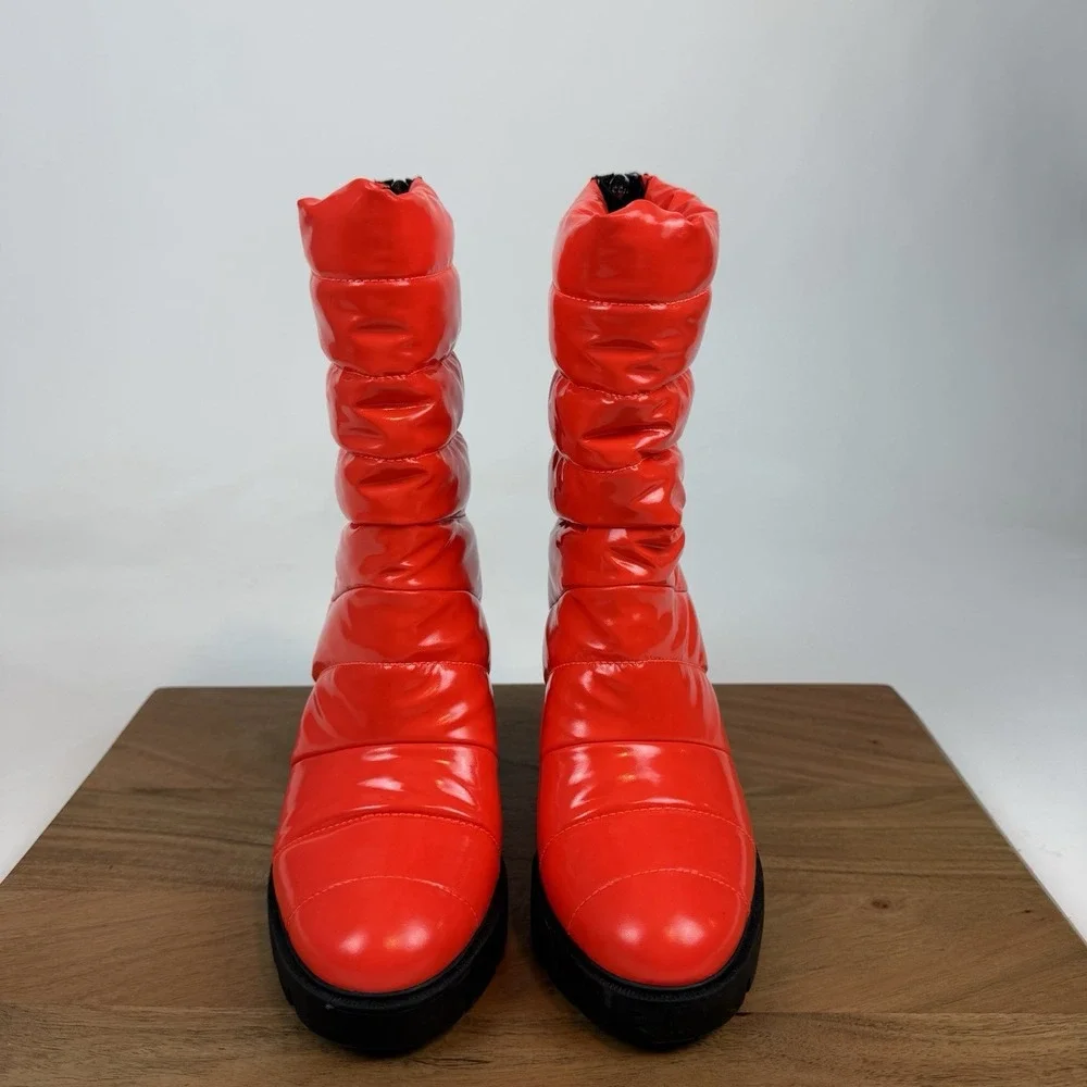 Womens Naturalizer X Think Royln Crosswalk Platform Orange Boots Shoes‎ Sz 7